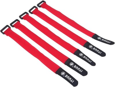 Fietskabelbinders - Fietshouder riemen - Fietsaccessoires organiseren - Herbruikbaar klittenband - 5 stuks 25 cm - Rood