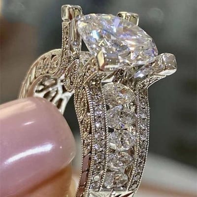 Mode Luxe Kristallen Verlovingsring Voor Vrouwen Aaa Witte Zirconia Zilveren Kleur Ringen Bruiloft Trend Vrouwelijke Jewerly 10 gray