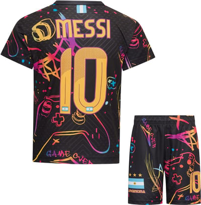 Messi Gaming Voetbaltenue Voetbalshirt & Broekje Set Argentinië - Kinderen t/m Volwassen Maten - Maat M