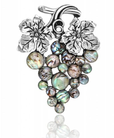 Broche Druiventros zilverkleur - Charme Bijoux