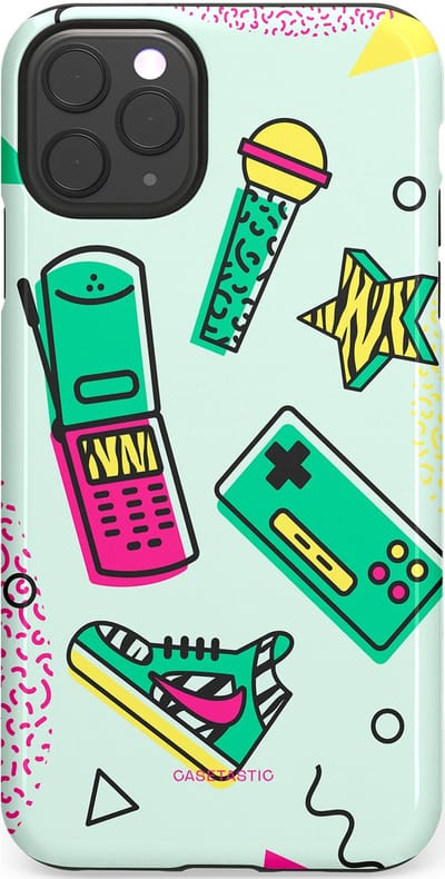 Casetastic Hoesje Geschikt voor Apple iPhone 11 Pro Max - Stijlvolle Beschermende Duo-layer Case - Retro 80s sneaker
