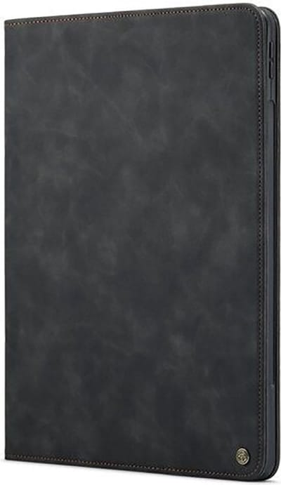 CaseMania Bookcase hoesje met Standaard geschikt voor iPad Air 13 M2 - Effen Zwart - Kunstleer