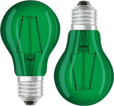 Fiestas Halloween feestverlichting lamp gekleurd - 2x - groen - 5W - E27 fitting - griezelige decoratie