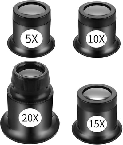 Draagbare Sieraden Loep - Handige Vergrootglas met 4 Versterkingen (5X, 10X, 15X, 20X) voor Textiel, Munten en Optische Toepassingen
