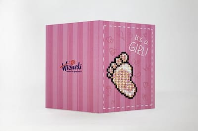Wizardi Diamond Painting wenskaart meisje inclusief envelop.