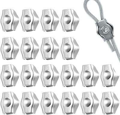 Dailygoody - Kabelklemmen - Roestvrij staal - 10 stuks - Bevestigen staalkabels - Corrosiebestendig - Geschikt voor binnen en buiten - 304 kwaliteit