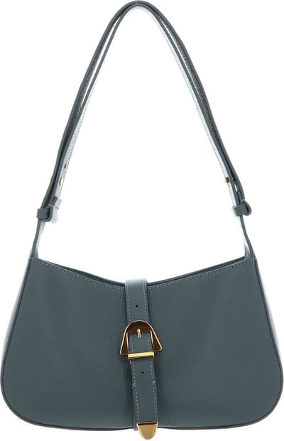 COCCINELLE Leren Schoudertas Coccinelle Magalu Handbag Grained Leather Kale Green Groen