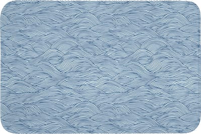 WC mat 90x60 cm - Antislip - Golven - Ritmisch - Blauw - Toiletmat - Vloermat - Douchemat - Toilet tapijt - Toiletmatten