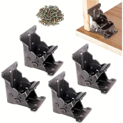 2/4 stuks opvouwbare beugel Zware opvouwbare zelfvergrendelende scharnier 0/90/180 graden opvouwbare scharnierbeugel Vergrendelingsverlengstuk Ondersteuningsstuk 4pcs