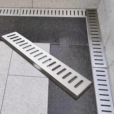 Drainagegoot RVS - Afwateringskanaal - Snel Water Afvoeren - Hoog Draagvermogen - 10 x 60 cm - Zilver