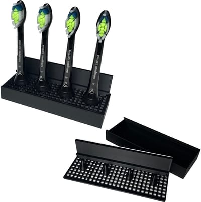 Opzetborstelhouder - Zwart - 4 Houders - Philips Sonicare - Tandenborstelhouder - Tandenborstelhouders - Electrische Tandenborstelhouder - Inclusief Bevestiging
