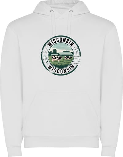 Witte Wanna have hoodie voor de echter Amerika / Verenigde Staten liefhebber Poststempel van de staat Wisconsin Print Full Color Color merk Roly maat XL
