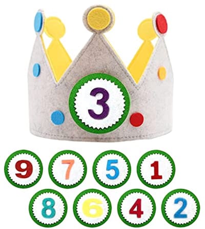 SolidKeus - Kindercrowns van Stof met Verwisselbare Cijfers 0-9
