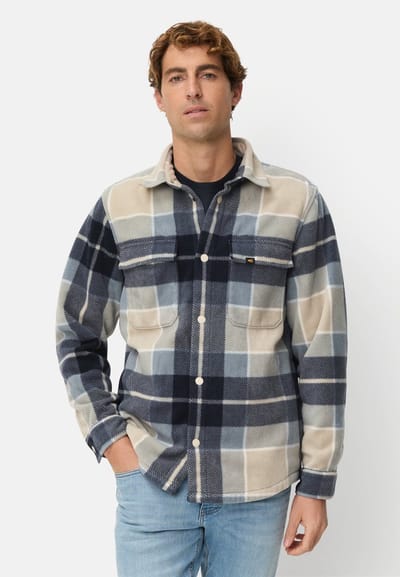 camel active Overshirt met zakken - Maat menswear-L - Lichtblauw