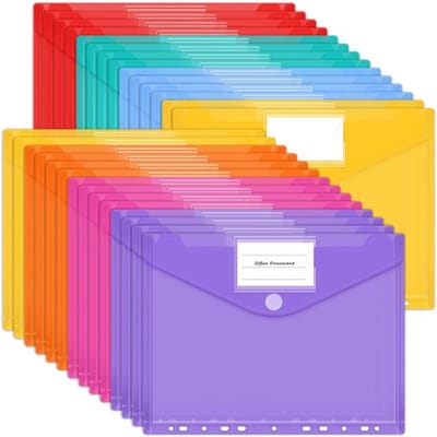 Allecto - Documentenmap A4 - Organiseren - 28 stuks - 7 kleuren