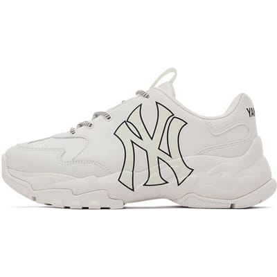 MLB Big Ball Chunky Direct Zichtbaar 3D Klassiek Geüpgraded Retro Print Verhogend Lage Top Papa Schoenen Unisex sneaker Ivoor 3ASHC104N-50IVS 37.5 white