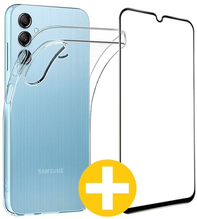 Hoesje en Screenprotector Combi Geschikt Voor Samsung A34 - Transparant Hoesje + Premium Screenprotector