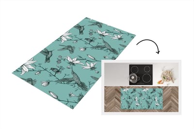 Keukenloper - Loper keuken - Patronen - Vogel - Bloemen - 120x60 cm - Keukenloper vinyl