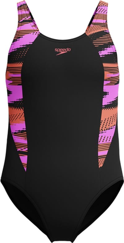 Speedo HyperBoom Splice Muscleback Meisjes Sportbadpak - Zwart/Paars