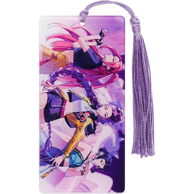 Marque-pages Acryliques Chasseurs de Démons K-Pop avec Pompon Thème Dessin Animé Décoratif Littéraire Cadeaux de Haute Qualité pour Amateurs de Lecture et Fans de Livres