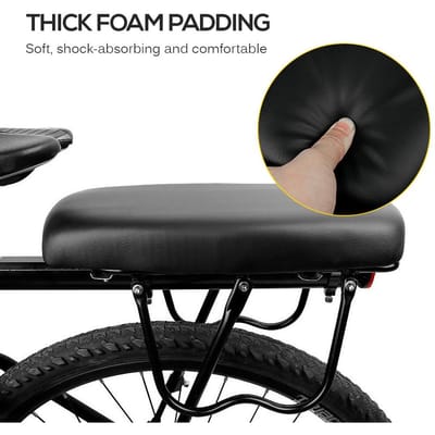 Fiets Achterbank Fiets MTB Mountainbike PU Leer Zacht Comfortabel Kussen Fiets Achterdrager Stoel Kinderen Achterbank zwart