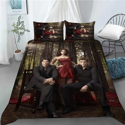 Damon Salvatore The Vampire Diaries Dekbedovertrek Kussensloop Beddengoed Set Volwassen Slaapkamer Decoratie Kinderen Enkel Dubbel Maat 100x135cm