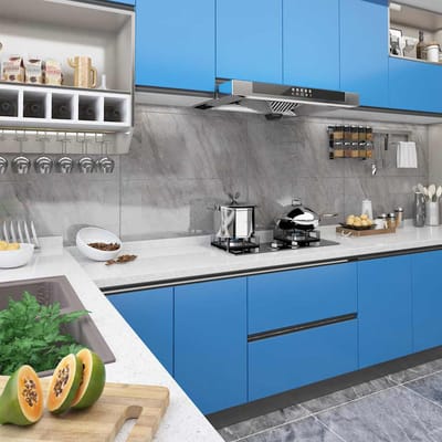vidaXL - Meubelfolie - zelfklevend - 500x90 - cm - PVC - azuurblauw