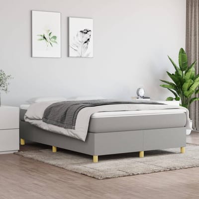 vidaXL - Boxspring - bed - stof - lichtgrijs - 140x200 - cm