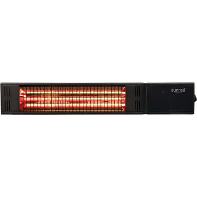 Sunred - Terrasverwarmer - Dark lijn - Zwart - Wand model - Carbon rosé goud technologie - 2500 W - ECO - 3 standen - Afstand bestuurbaar - Elektrische heater
