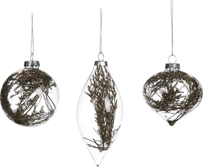 Goodwill Kerstbal Gedroogde plantdelen Bruin D 10 cm Voordeelaanbod Assortiment van 3 stuks