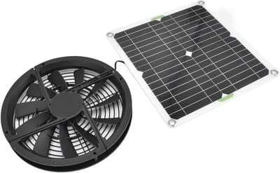 Zonnepaneel Ventilator - Luchtverfrisser Kit - Binnenklimaat Verbeteren - Waterdicht Ontwerp - 100W Vermogen - Zwart