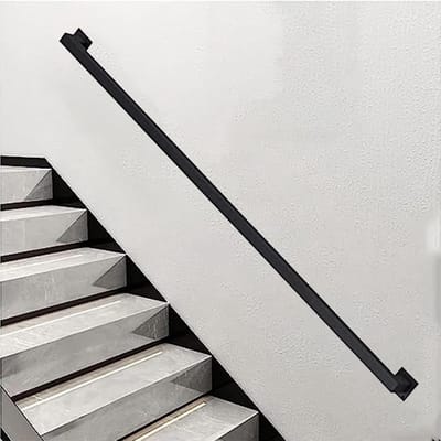 Trapleuning Set - Veiligheidshandgreep - Trap Veiligheid - Stevig Metaal - 200cm - Zwart