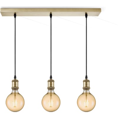 Home sweet home hanglamp Vintage brons 3L Beam Globe g125 - amber