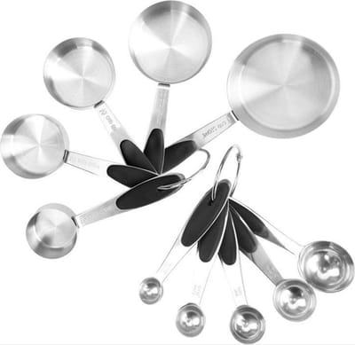 *** 10-delige RVS maatset met maatlepels, maatbekers en measuring cups - Keuken accessoire - Bakken - van Heble® ***