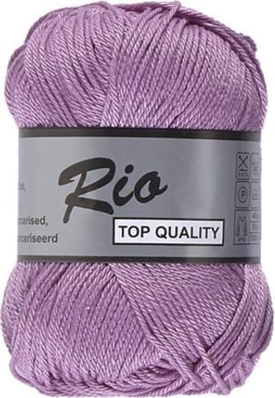 Lammy yarns Rio katoen garen - donker lila (740) - naald 3 a 3,5 mm - 1 bol