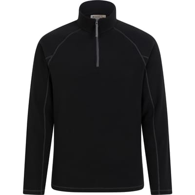 Mountain Warehouse Heren Ashbourne II Half Zip Fleece Top (Zwart)