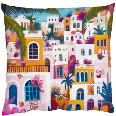 Sierkussens - Kussentjes Woonkamer - 50x50 cm - Kleurrijk - Roze - Oranje - Geel - Bloemen