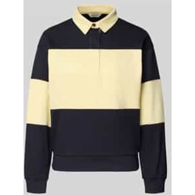 sweatshirt met polokraag en labelstitching