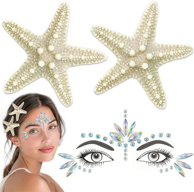 Haarklemmen en Gezichtsset voor Kleine Zeemeermin Accessoires - Perfecte Kostuumaccessoires voor Vrouwen en Meisjes