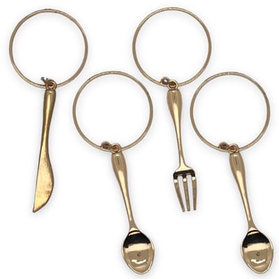 Dailygoods- Servetringen Goudkleurig - Set van 4 - Robuuste Metaallegering - Perfect voor Bruiloft/Feest - Stijlvolle Woondecoratie - Ø 3,6 cm - Tafelaccessoires