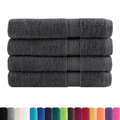 vidaXL - Handdoeken - SOLUND - 4 - st - 600 - g/m² - 100x200 - cm - antracietkleur