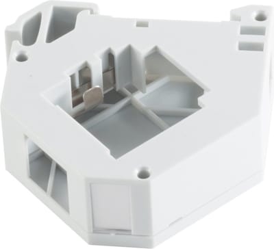 DIN-Rail houder voor 1 Keystone module met aarde en DIN-Rail afsluitcover / wit