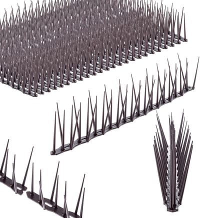KADAX Vogelafweer van kunststof, duivenafweer, spikes, vogelbescherming voor balkon, raam, dak, tuin, vogelverschrikker ter afweer van vogels, duivenbescherming (bruin, 24 stuks)