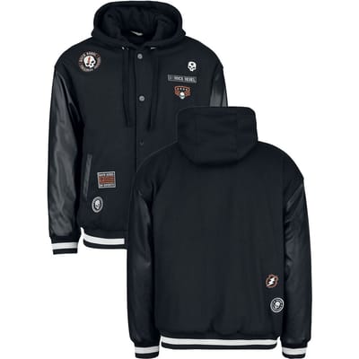 Rock Rebel by EMP - Rock Collegejas - Collegejack met imitatieleren details - M tot L - voor Mannen - zwart