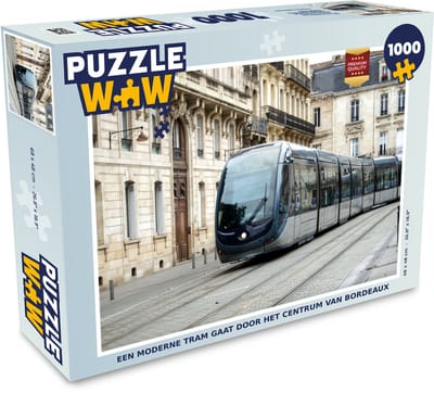 Puzzel Een moderne tram gaat door het centrum van Bordeaux - Legpuzzel - Puzzel 1000 stukjes volwassenen