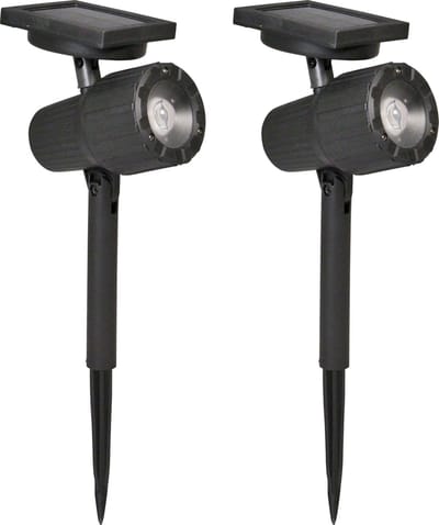 Luxform - Salamanca - Tuinlampen 2 stuks - Solarspots - Zwart - 20 Lumen - Werkend op zonne energie