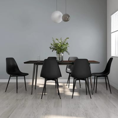 vidaXL - Eetkamerstoelen - 6 - st - PP - zwart