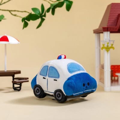 Educatief Terugtrekken Pluche Auto Speelgoed Zacht Pluizig Gevuld Voertuig met Wielen Dat Kan Rijden Cartoon Auto Speelgoed Verjaardagscadeaus 11cm white
