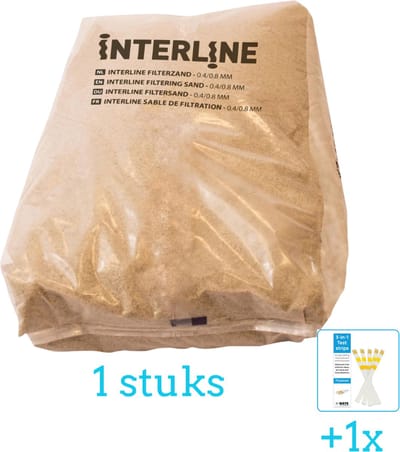 Interline Vulling Zandfilter 0.4/0.8mm - Zwembad-Toebehoren - 25 kg - Volumebundel - Filterzand - 1-delig