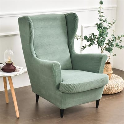 Polar Fleece schuine stoelhoes met gevleugelde rugleuning Stretch spandex fauteuil hoezen antislip bankhoezen met zitkussenhoes